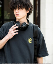 MLB メジャーリーグベースボール 接触冷感UVカットオーバーサイズワンポイントロゴプリント半袖Tシャツ 15530