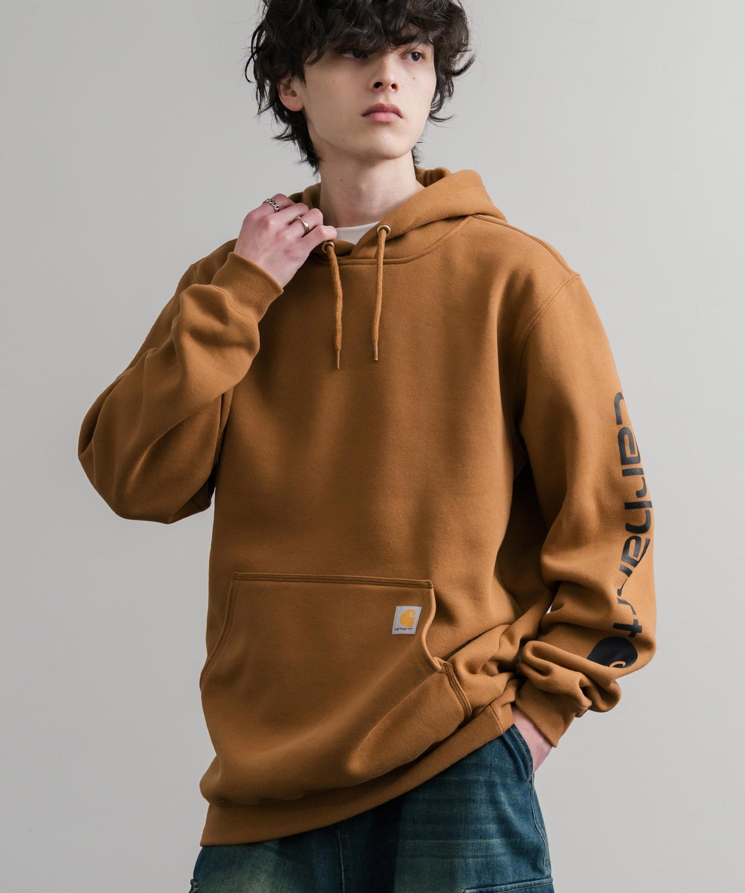 Carhartt カーハート Midweight Logo Sleeve Graphic Sweatshirt/ロゴスリーブミッドウエイトプルオーバーパーカー 15539