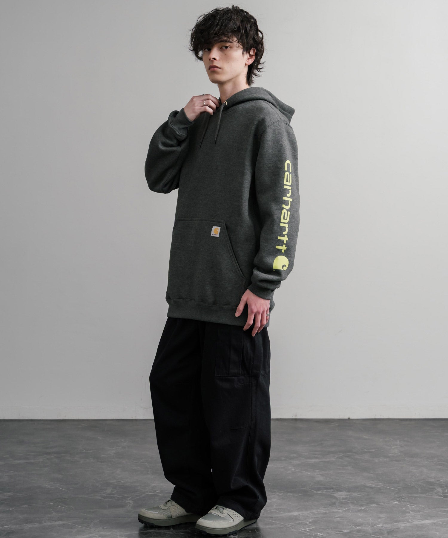 Carhartt カーハート Midweight Logo Sleeve Graphic Sweatshirt/ロゴスリーブミッドウエイトプルオーバーパーカー 15539