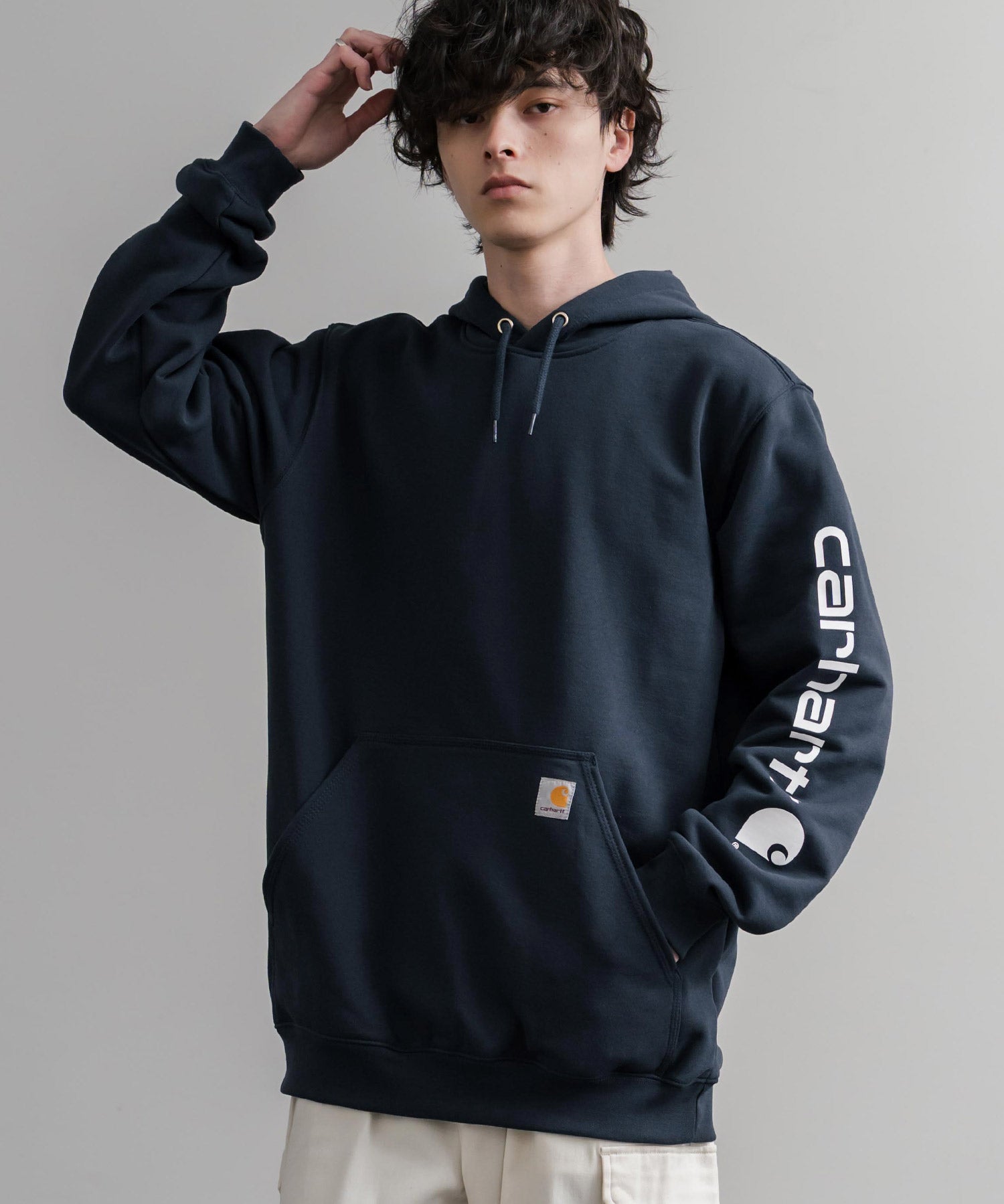 Carhartt カーハート Midweight Logo Sleeve Graphic Sweatshirt/ロゴスリーブミッドウエイトプルオーバーパーカー 15539
