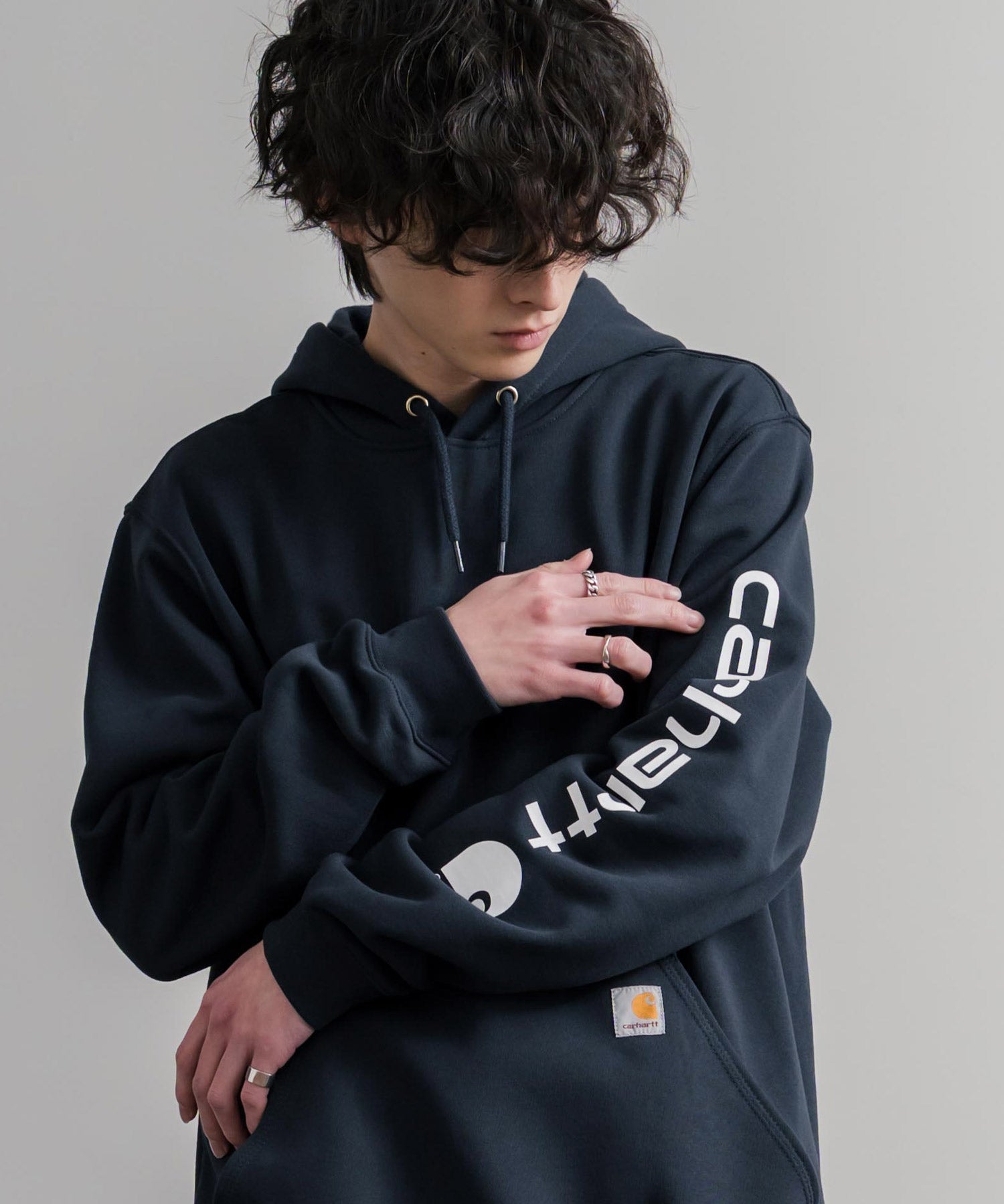 Carhartt カーハート Midweight Logo Sleeve Graphic Sweatshirt/ロゴスリーブミッドウエイトプルオーバーパーカー 15539