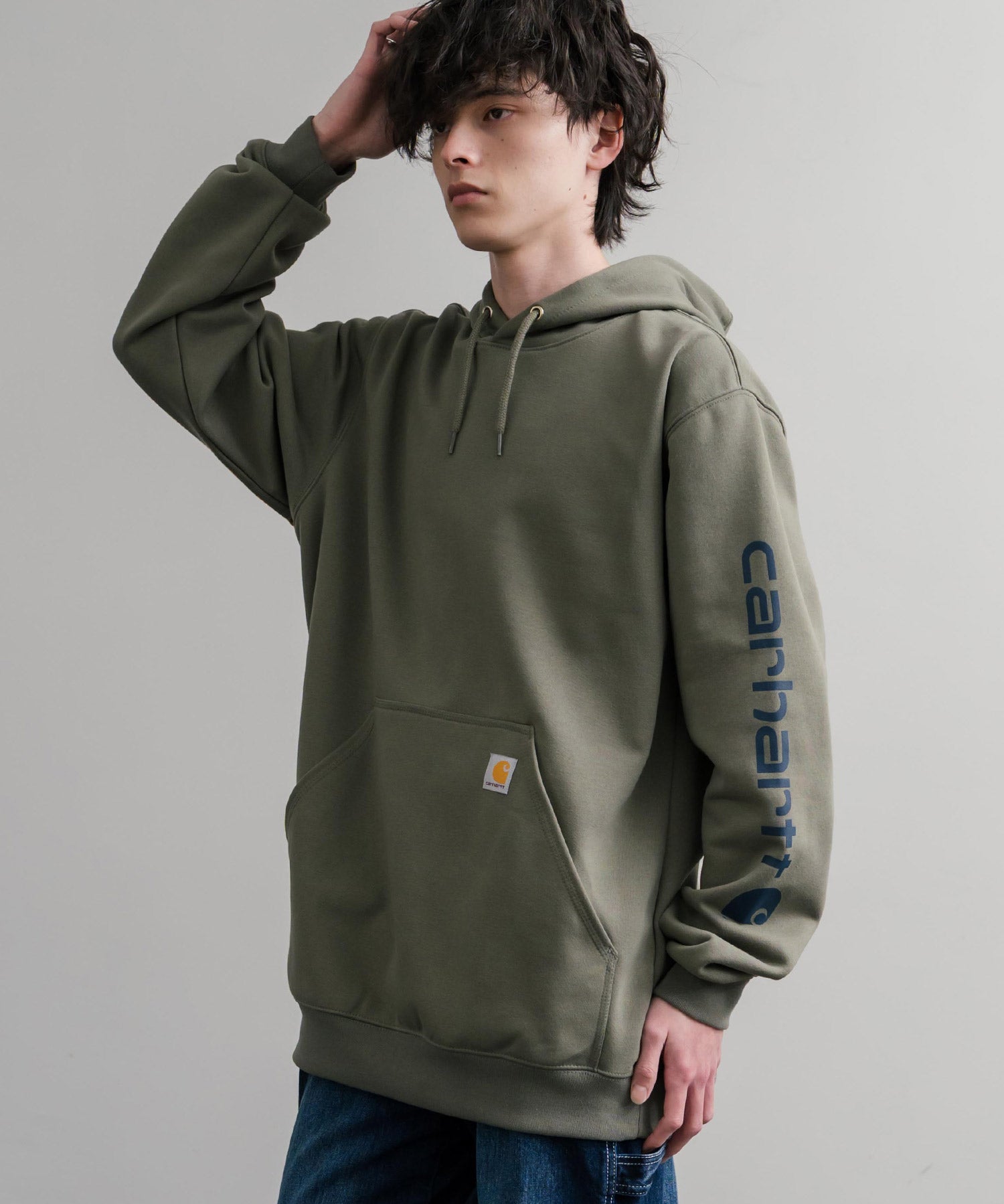 Carhartt カーハート Midweight Logo Sleeve Graphic Sweatshirt/ロゴスリーブミッドウエイトプルオーバーパーカー 15539