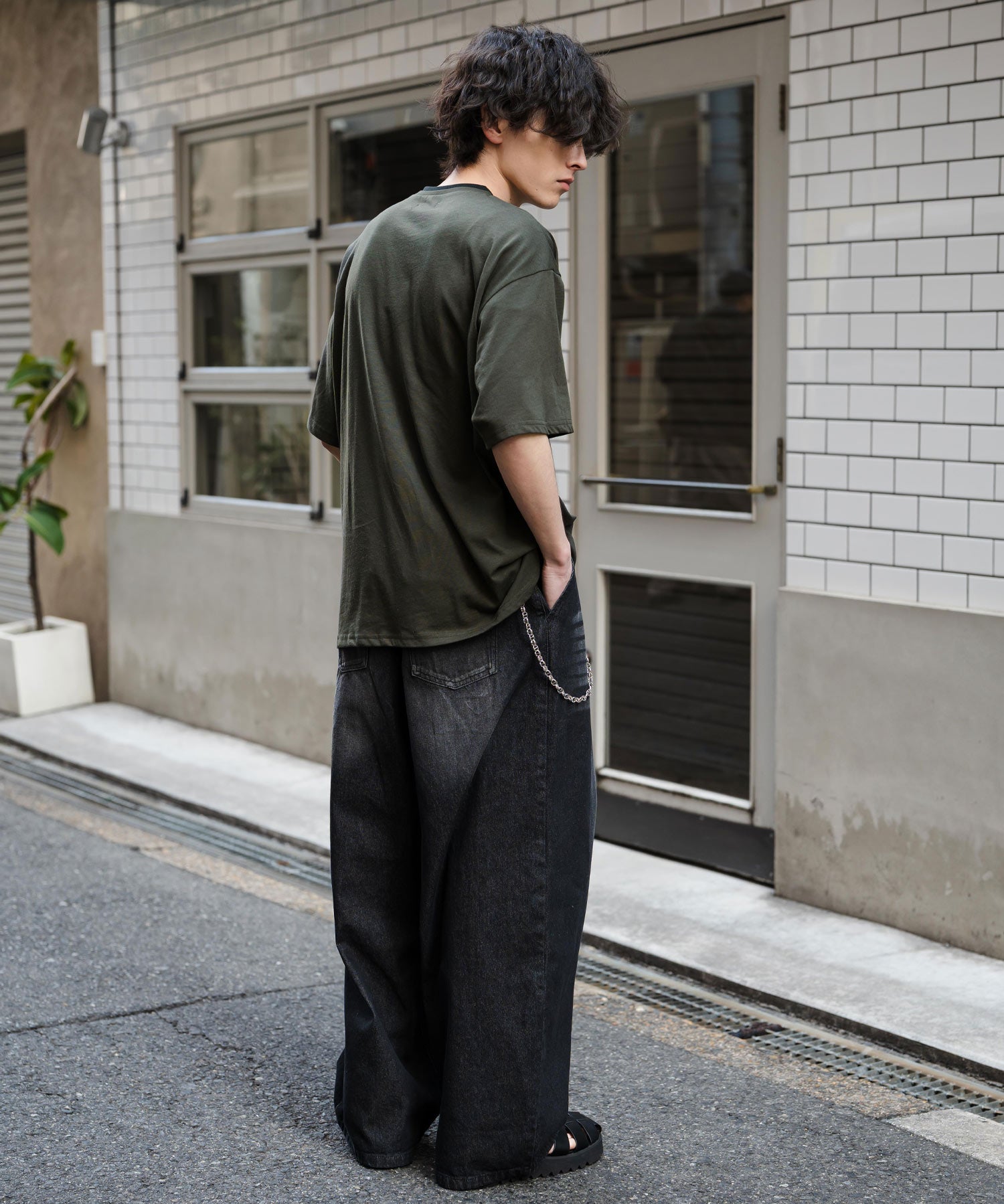 オーバーサイズ レイヤードヘンリーネック半袖Tシャツ 15552