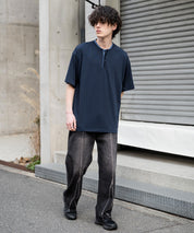 オーバーサイズ レイヤードヘンリーネック半袖Tシャツ 15552