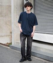 オーバーサイズ レイヤードヘンリーネック半袖Tシャツ 15552