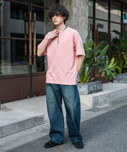 オーバーサイズ レイヤードヘンリーネック半袖Tシャツ 15552