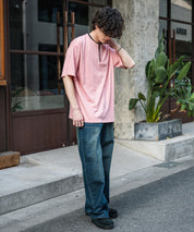 オーバーサイズ レイヤードヘンリーネック半袖Tシャツ 15552