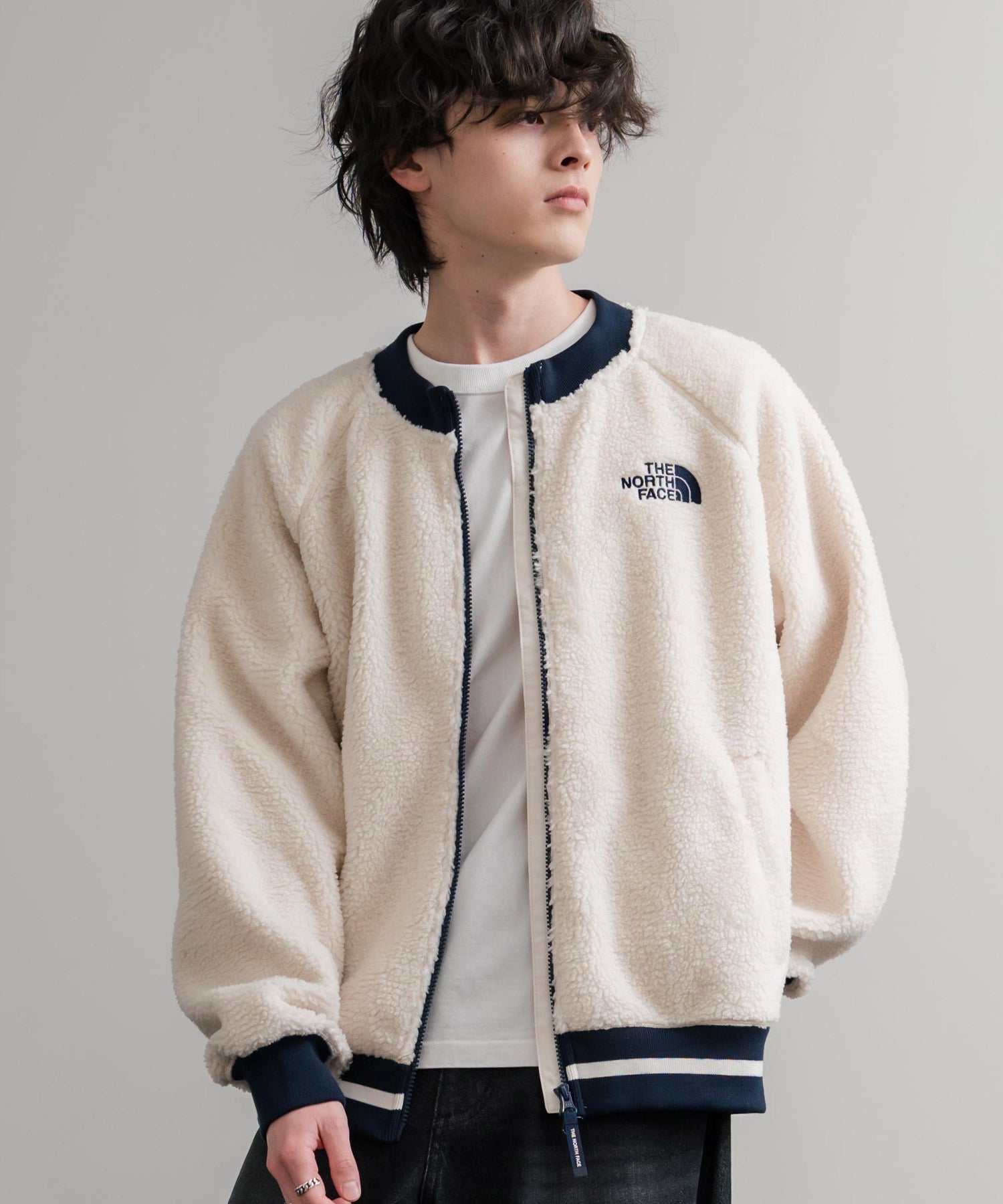 日本未展開モデル THE NORTH FACE ザ・ノースフェイス WHITE LABEL ホワイトレーベル VIVO FLEECE JACKET ロゴ刺繍シープボアフリースジャケット 15554