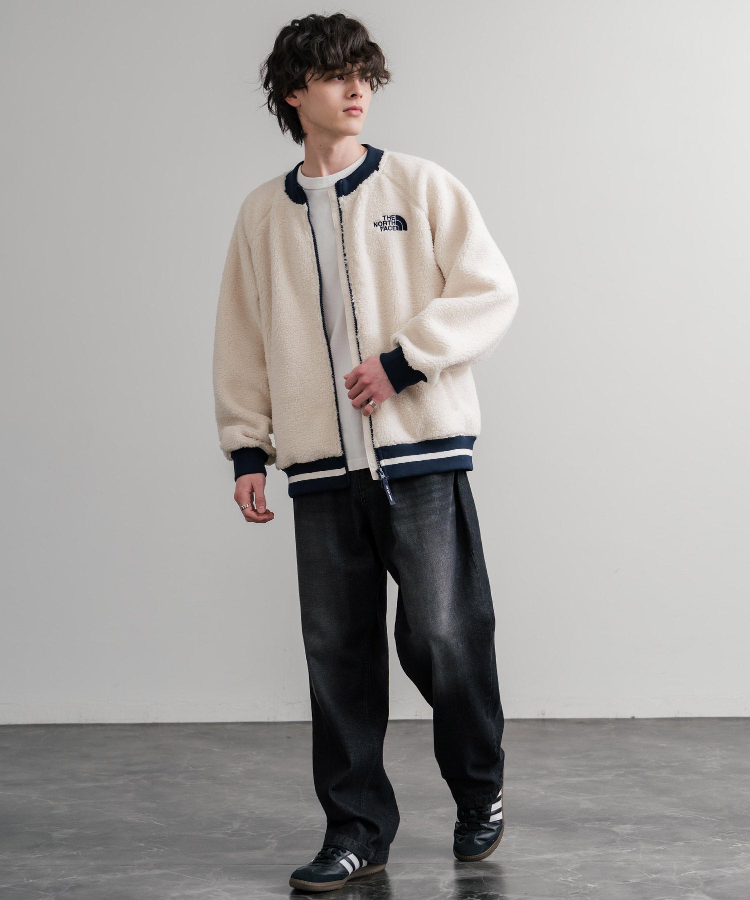 日本未展開モデル THE NORTH FACE ザ・ノースフェイス WHITE LABEL ホワイトレーベル VIVO FLEECE JACKET ロゴ刺繍シープボアフリースジャケット 15554