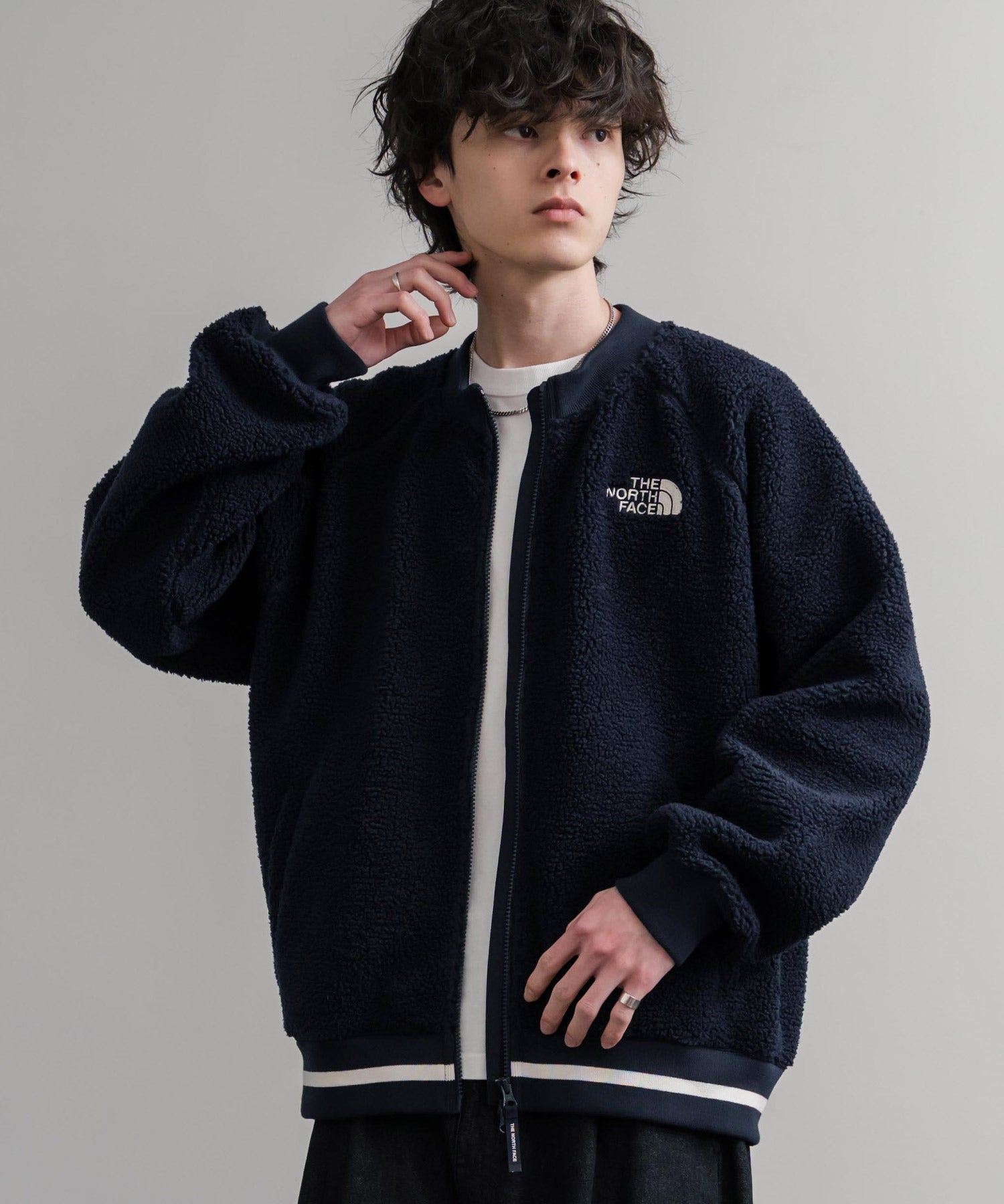 日本未展開モデル THE NORTH FACE ザ・ノースフェイス WHITE LABEL ホワイトレーベル VIVO FLEECE JACKET ロゴ刺繍シープボアフリースジャケット 15554