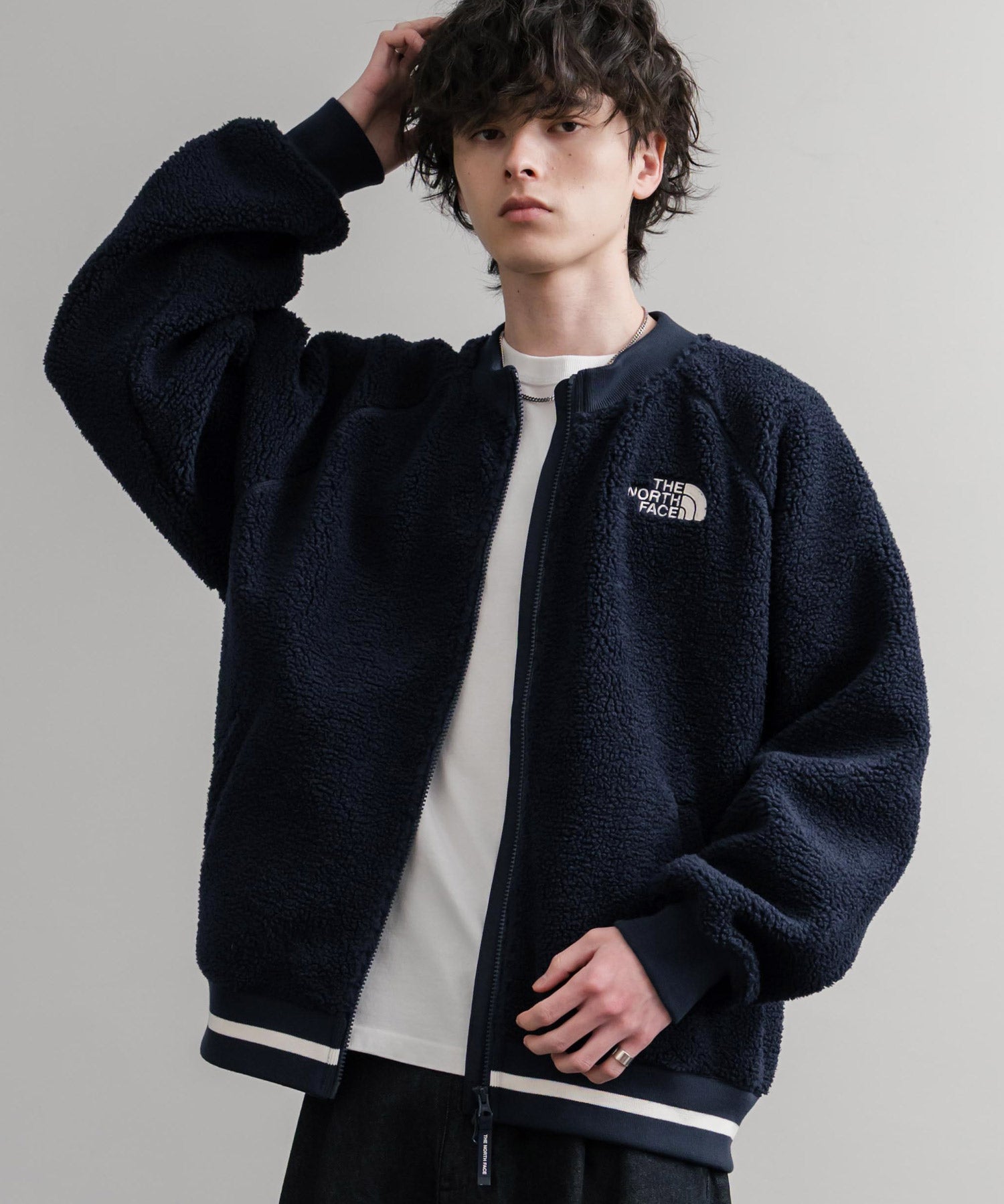 日本未展開モデル THE NORTH FACE ザ・ノースフェイス WHITE LABEL ホワイトレーベル VIVO FLEECE JACKET ロゴ刺繍シープボアフリースジャケット 15554