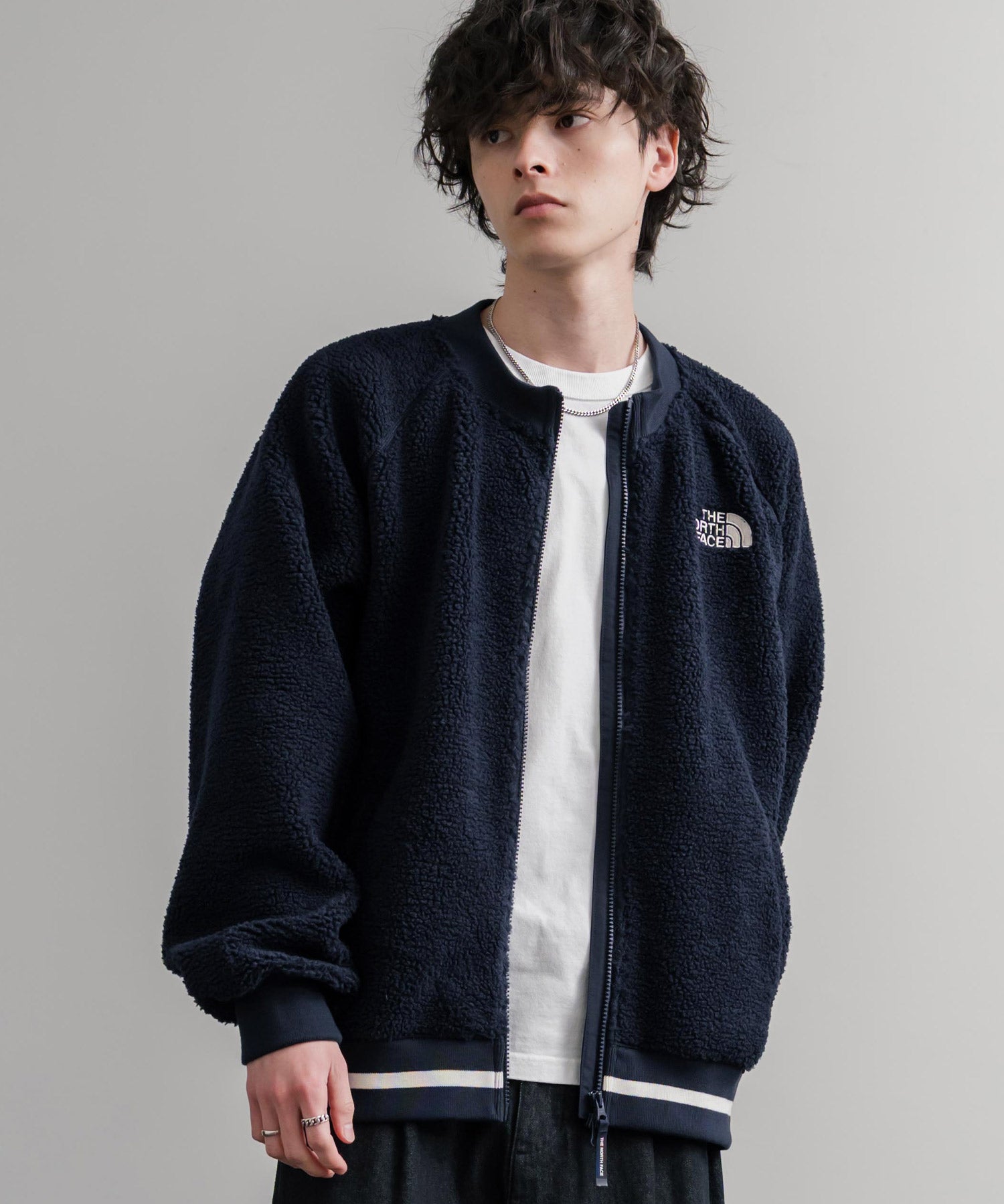 日本未展開モデル THE NORTH FACE ザ・ノースフェイス WHITE LABEL ホワイトレーベル VIVO FLEECE JACKET ロゴ刺繍シープボアフリースジャケット 15554