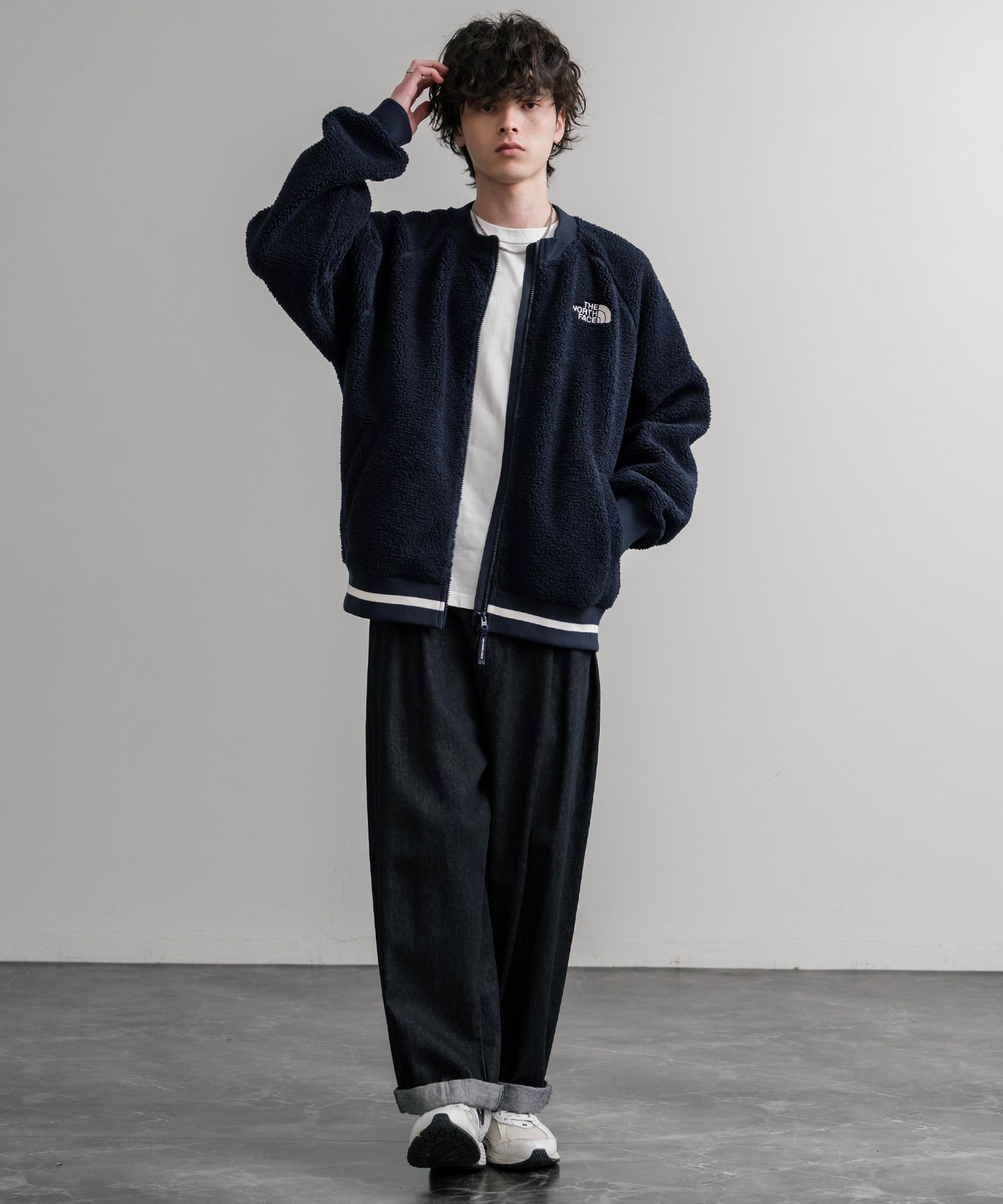 日本未展開モデル THE NORTH FACE ザ・ノースフェイス WHITE LABEL ホワイトレーベル VIVO FLEECE JACKET ロゴ刺繍シープボアフリースジャケット 15554