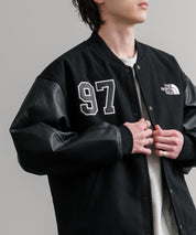 日本未展開モデル WHITE LABEL THE NORTH FACE VARSITY HEAT JACKET オーバーサイズフェイクレザー切替スタジャン/ブルゾン 15555