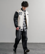 日本未展開モデル WHITE LABEL THE NORTH FACE VARSITY HEAT JACKET オーバーサイズフェイクレザー切替スタジャン/ブルゾン 15555