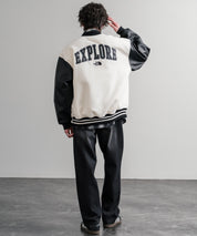日本未展開モデル WHITE LABEL THE NORTH FACE VARSITY HEAT JACKET オーバーサイズフェイクレザー切替スタジャン/ブルゾン 15555