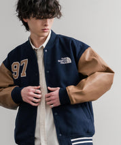 日本未展開モデル WHITE LABEL THE NORTH FACE VARSITY HEAT JACKET オーバーサイズフェイクレザー切替スタジャン/ブルゾン 15555