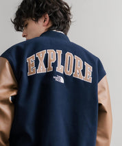 日本未展開モデル WHITE LABEL THE NORTH FACE VARSITY HEAT JACKET オーバーサイズフェイクレザー切替スタジャン/ブルゾン 15555