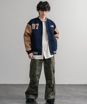 日本未展開モデル WHITE LABEL THE NORTH FACE VARSITY HEAT JACKET オーバーサイズフェイクレザー切替スタジャン/ブルゾン 15555