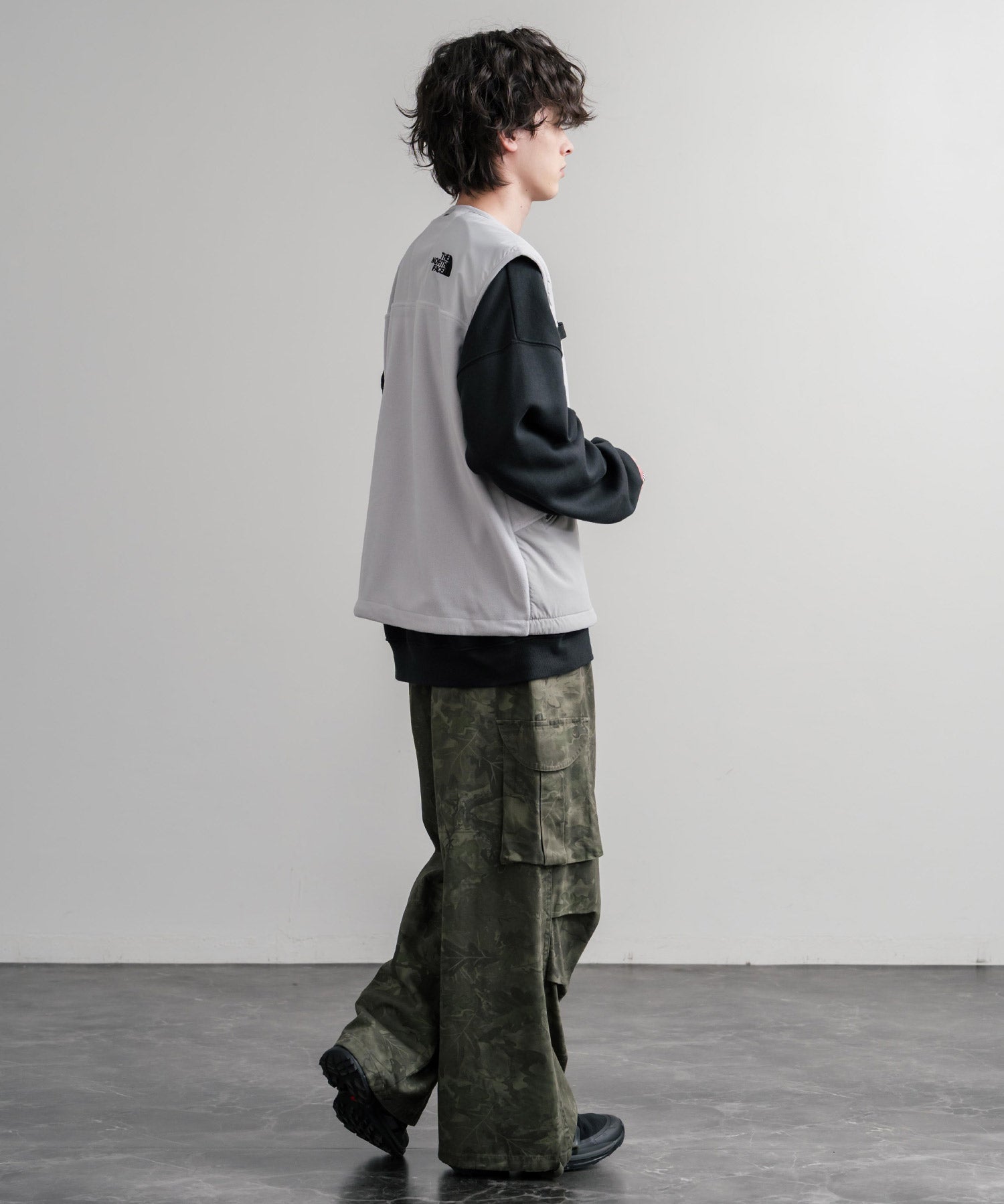 日本未展開モデル THE NORTH FACE ザ・ノースフェイス LINE-X FLEECE VEST ワンポイントロゴ刺繍フリースベスト 15569