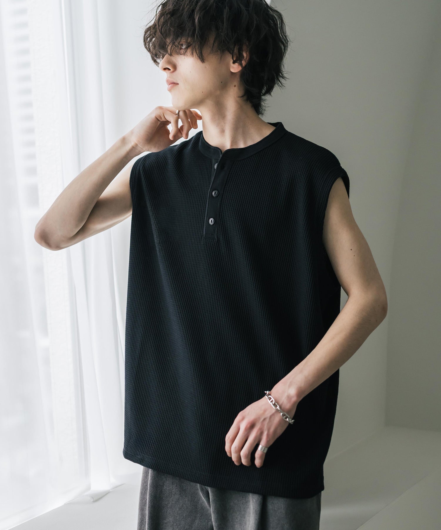 aimyETRE新作【新品未詳】ヘンリーネックエアリータンクトップ andme｜ヘンリーネック シアー タンクトップ | Rakuten Fashion(楽天