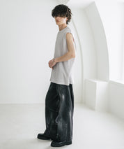 オーバーサイズ T/Cワッフルヘンリーネックタンクトップ 15577