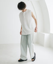 オーバーサイズ T/Cワッフルヘンリーネックタンクトップ 15577