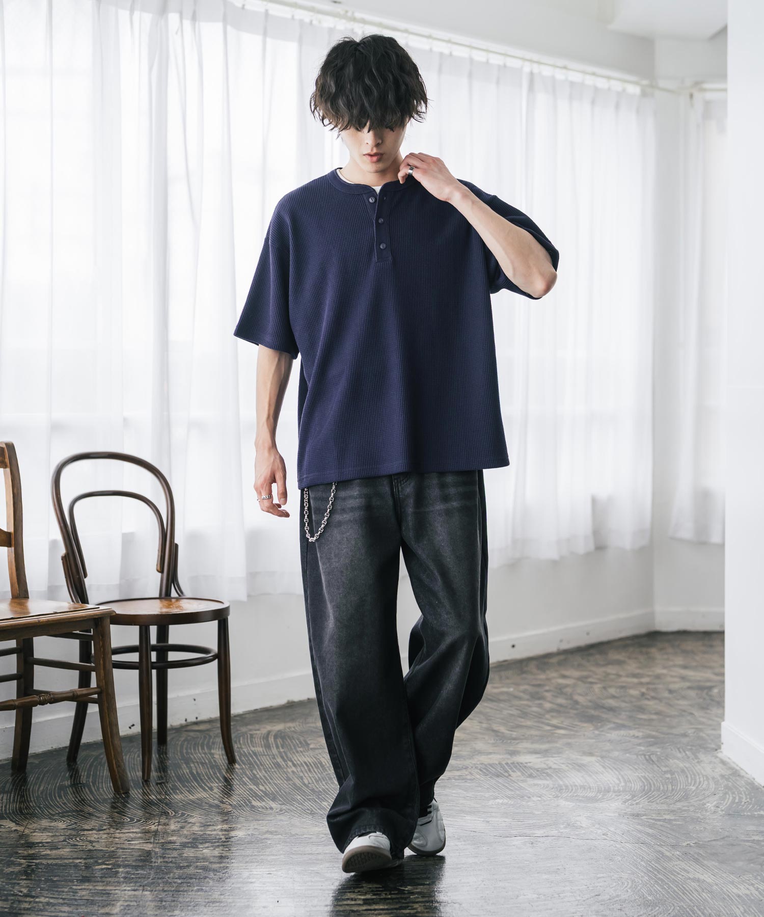 オーバーサイズ T/Cワッフルヘンリーネック半袖Tシャツ 15578 – Rocky