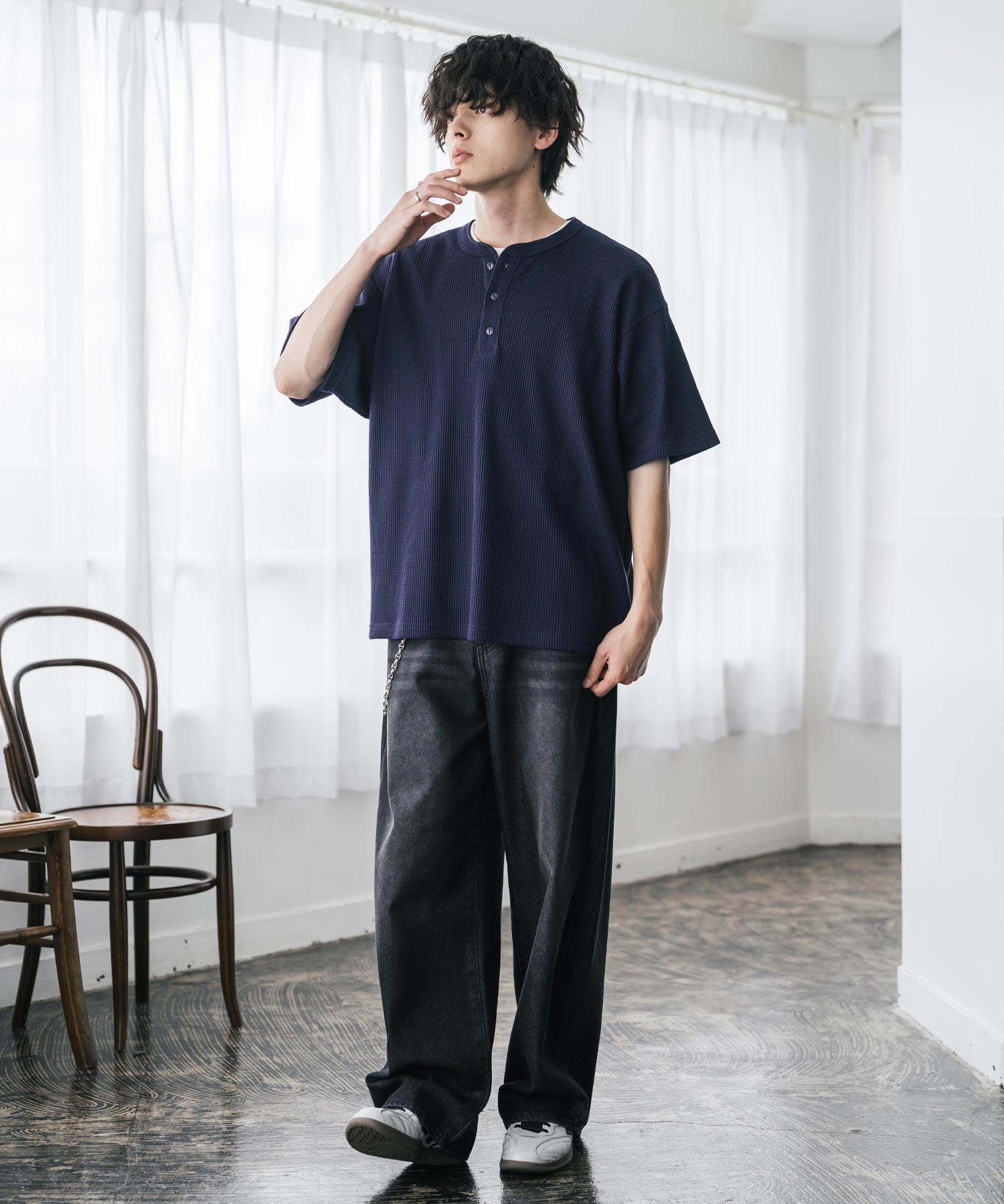 オーバーサイズ T/Cワッフルヘンリーネック半袖Tシャツ 15578 – Rocky