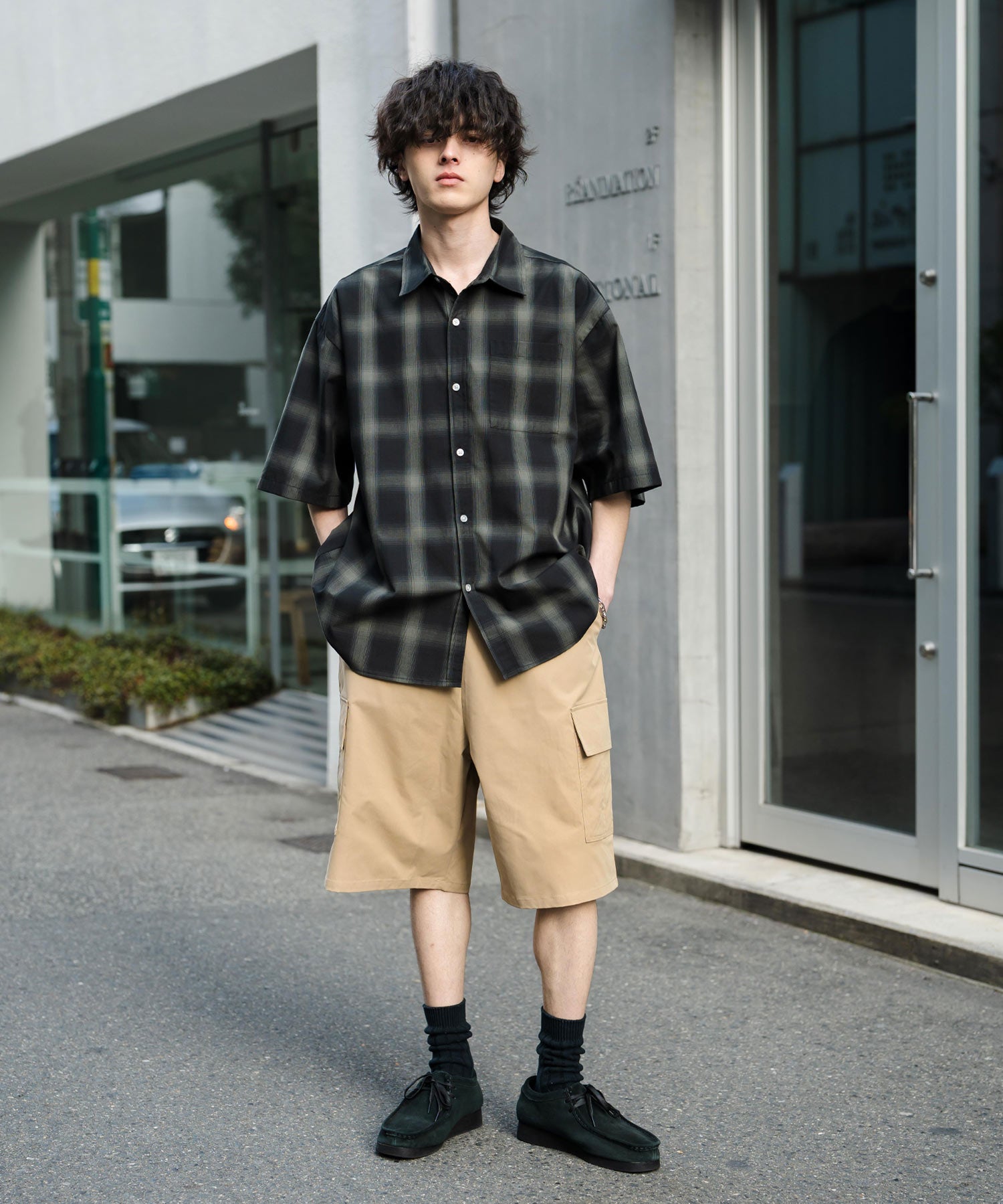 ワイドカーゴイージーハーフパンツ 15579