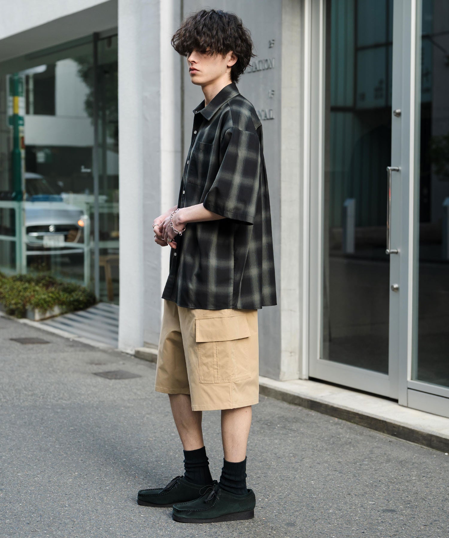 ワイドカーゴイージーハーフパンツ 15579