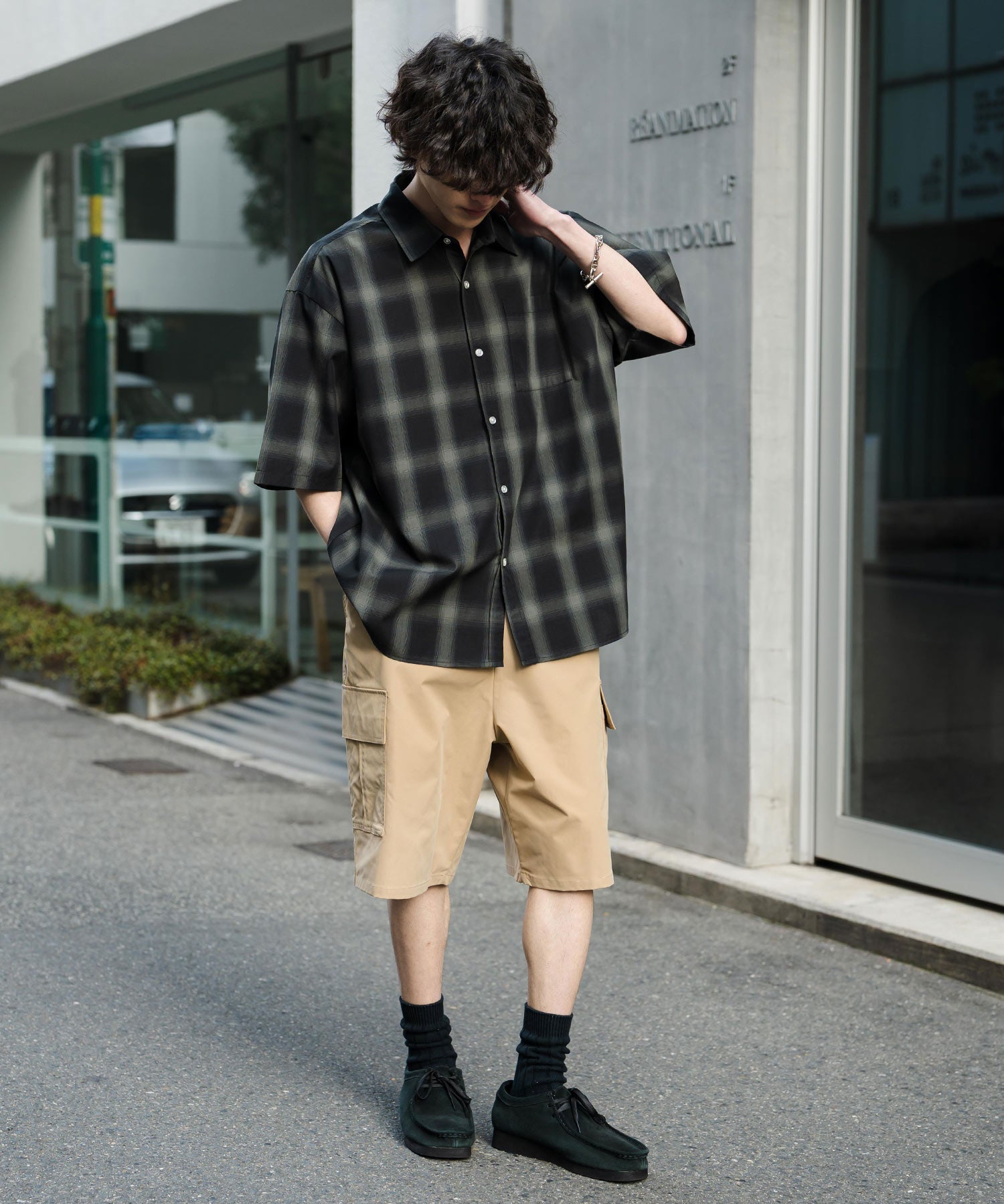 ワイドカーゴイージーハーフパンツ 15579