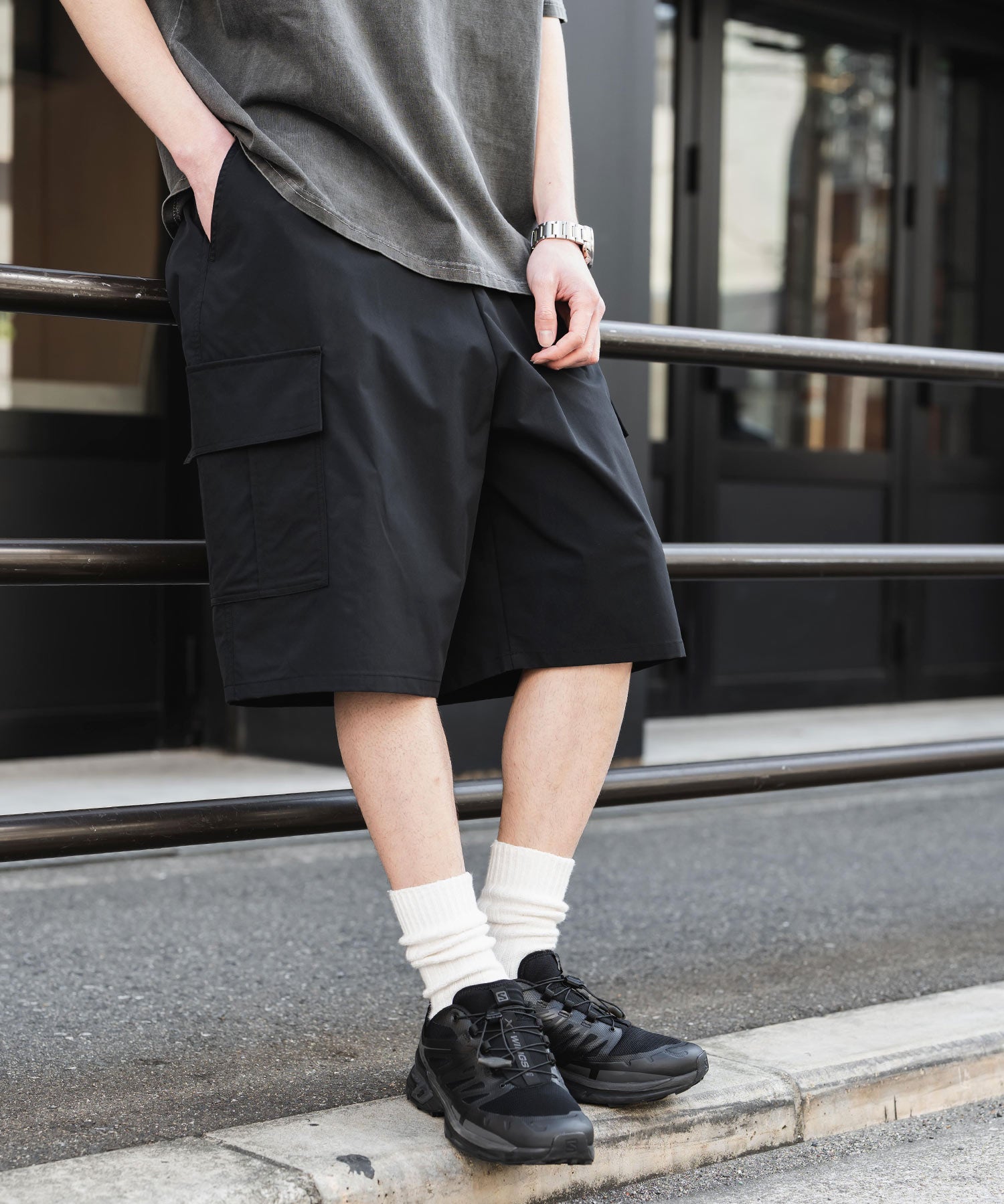 ワイドカーゴイージーハーフパンツ 15579