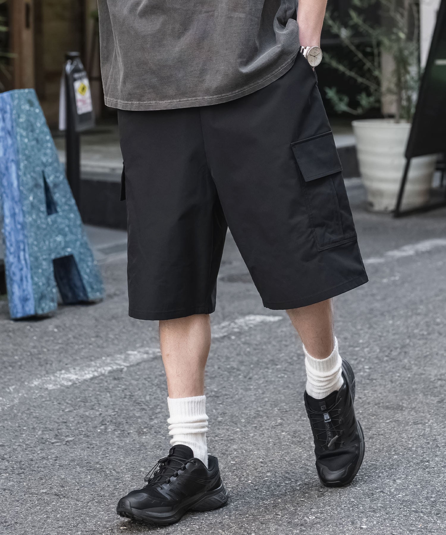 ワイドカーゴイージーハーフパンツ 15579