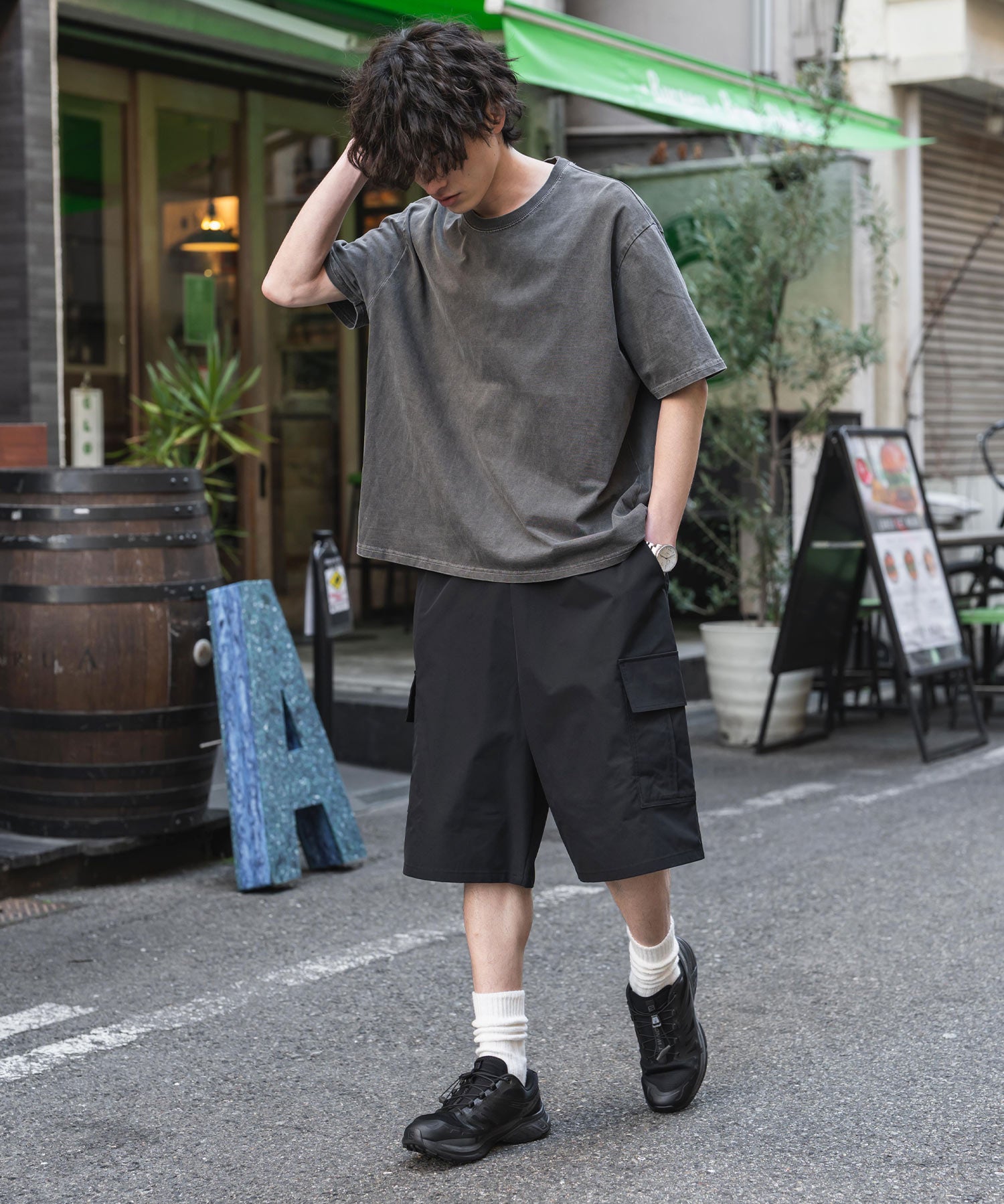 ワイドカーゴイージーハーフパンツ 15579