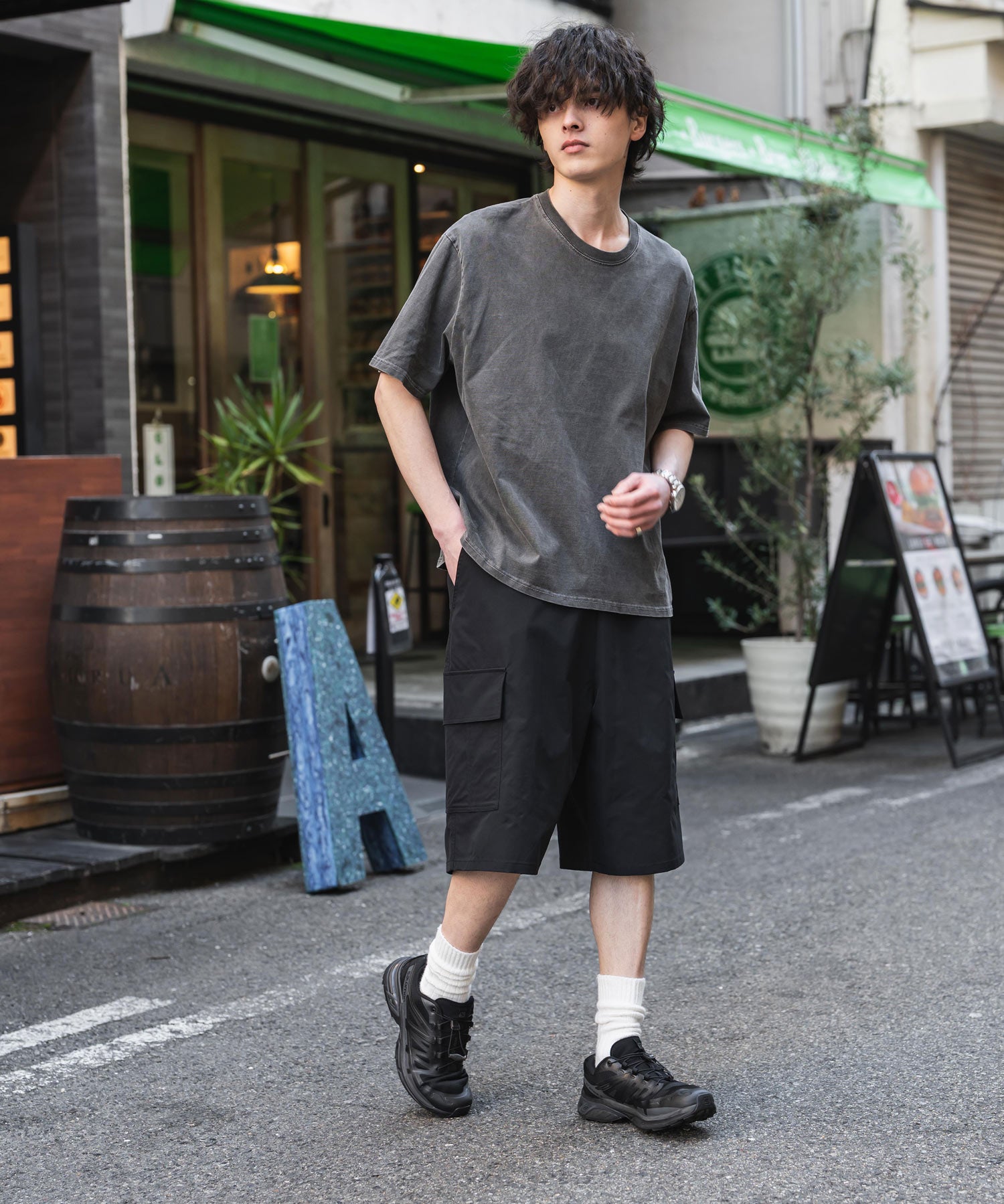 ワイドカーゴイージーハーフパンツ 15579