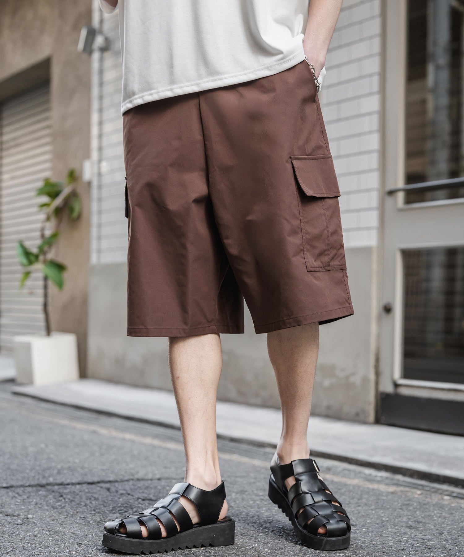 ワイドカーゴイージーハーフパンツ 15579