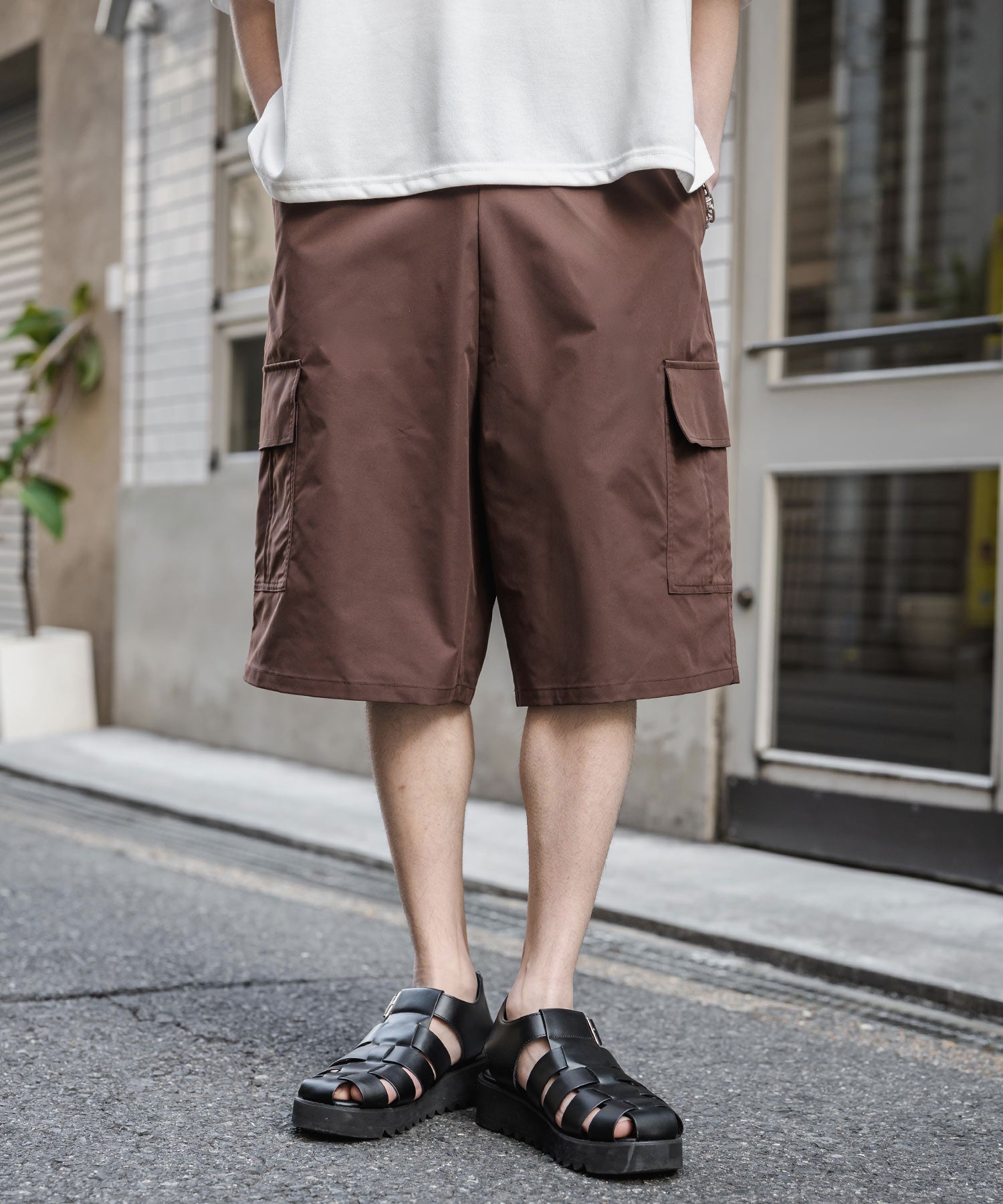 ワイドカーゴイージーハーフパンツ 15579