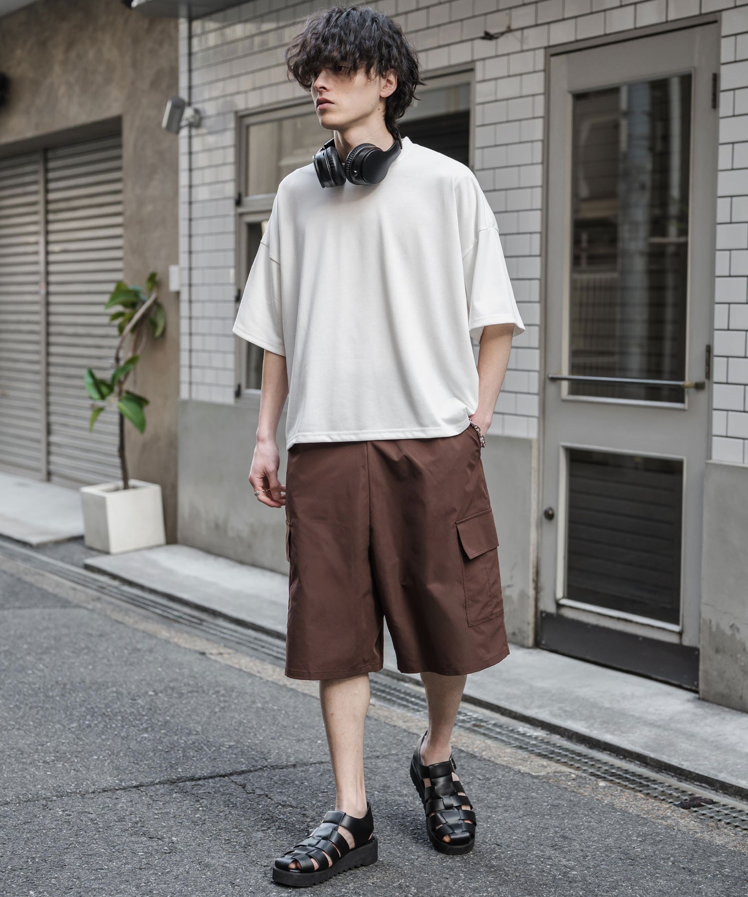 ワイドカーゴイージーハーフパンツ 15579