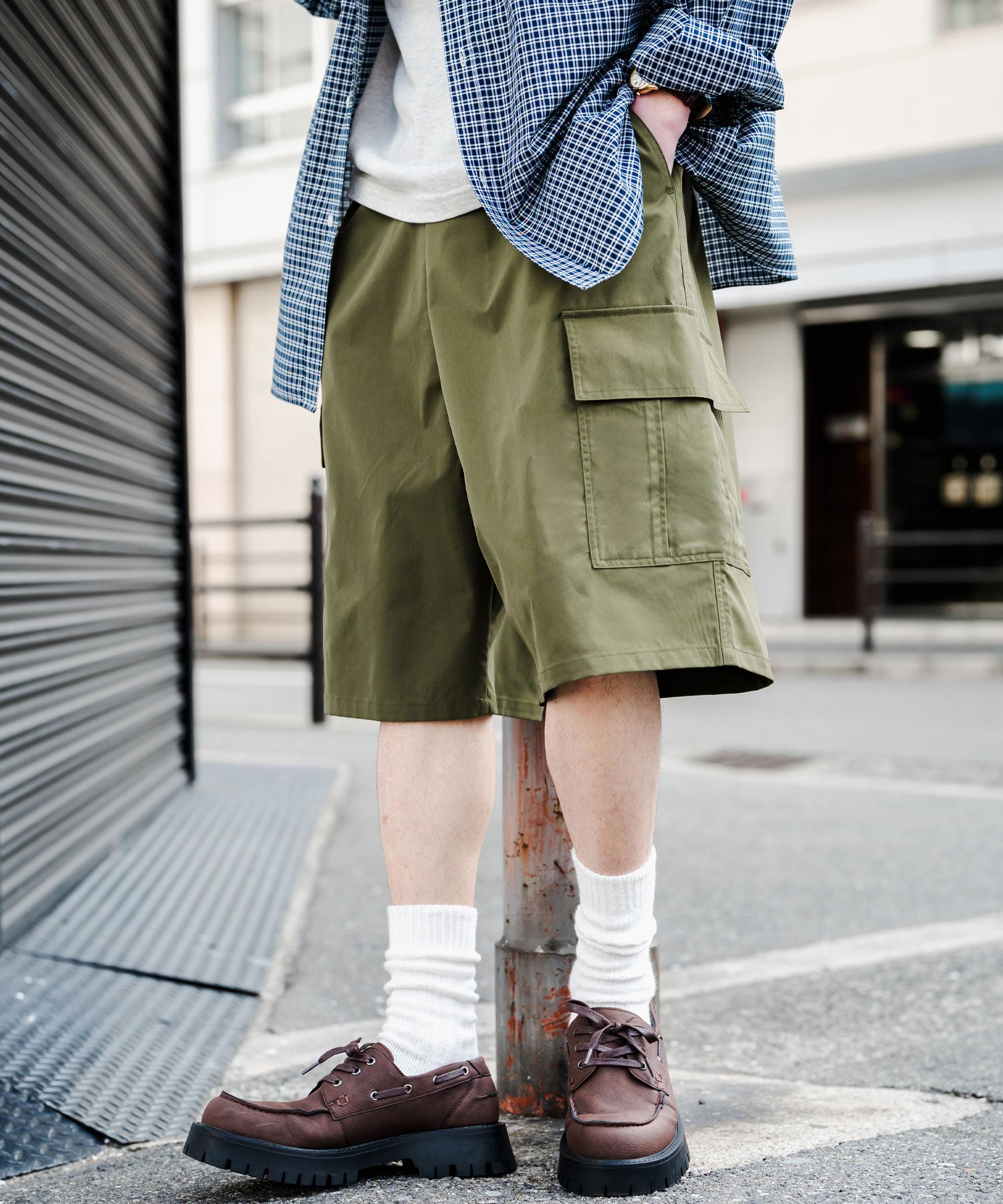 ワイドカーゴイージーハーフパンツ 15579