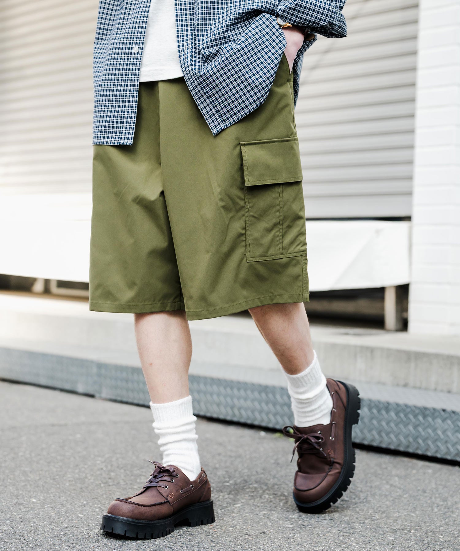 ワイドカーゴイージーハーフパンツ 15579