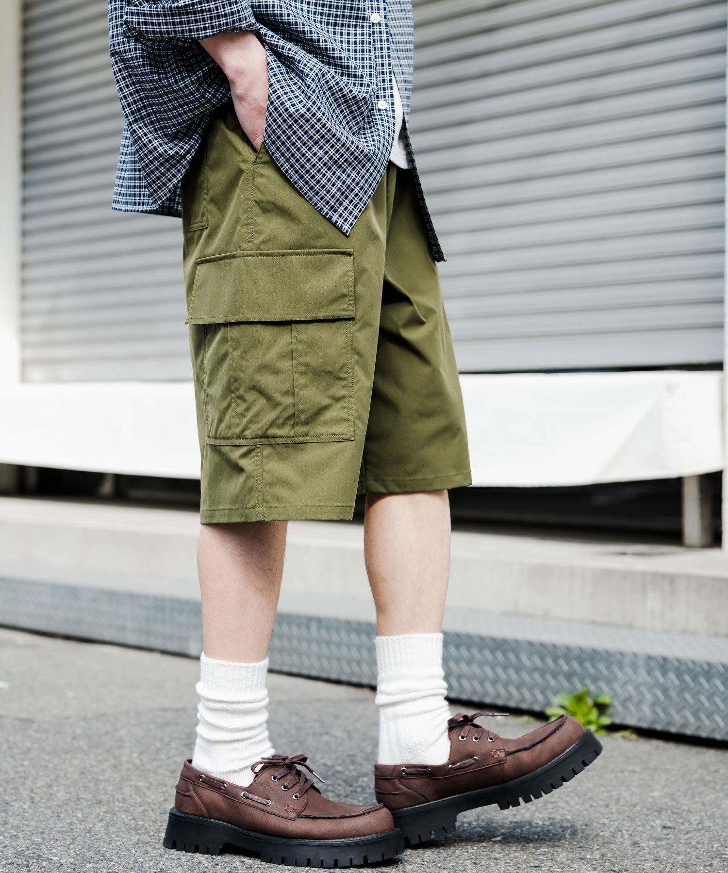 ワイドカーゴイージーハーフパンツ 15579