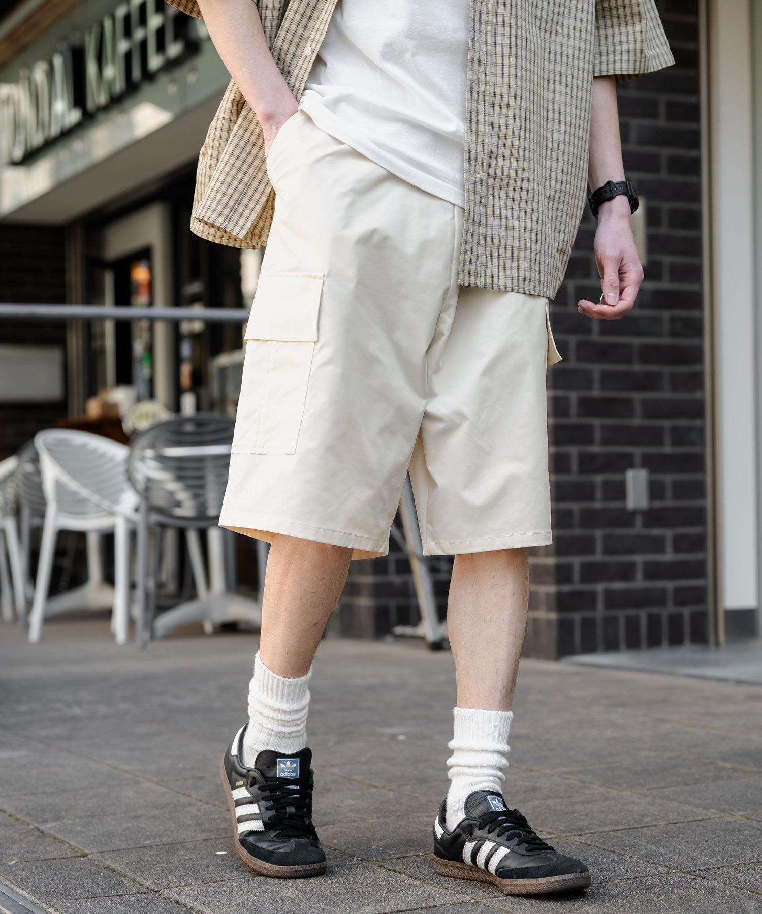 ワイドカーゴイージーハーフパンツ 15579