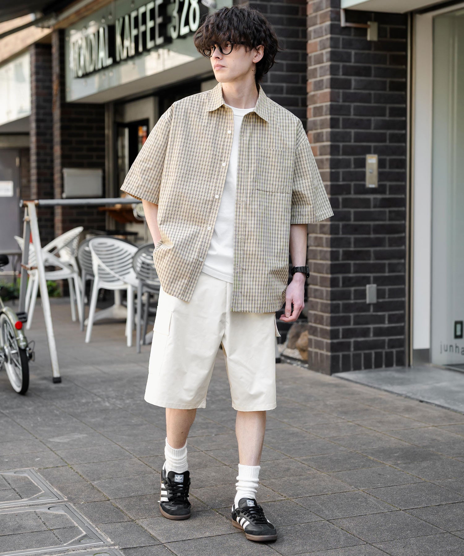 ワイドカーゴイージーハーフパンツ 15579