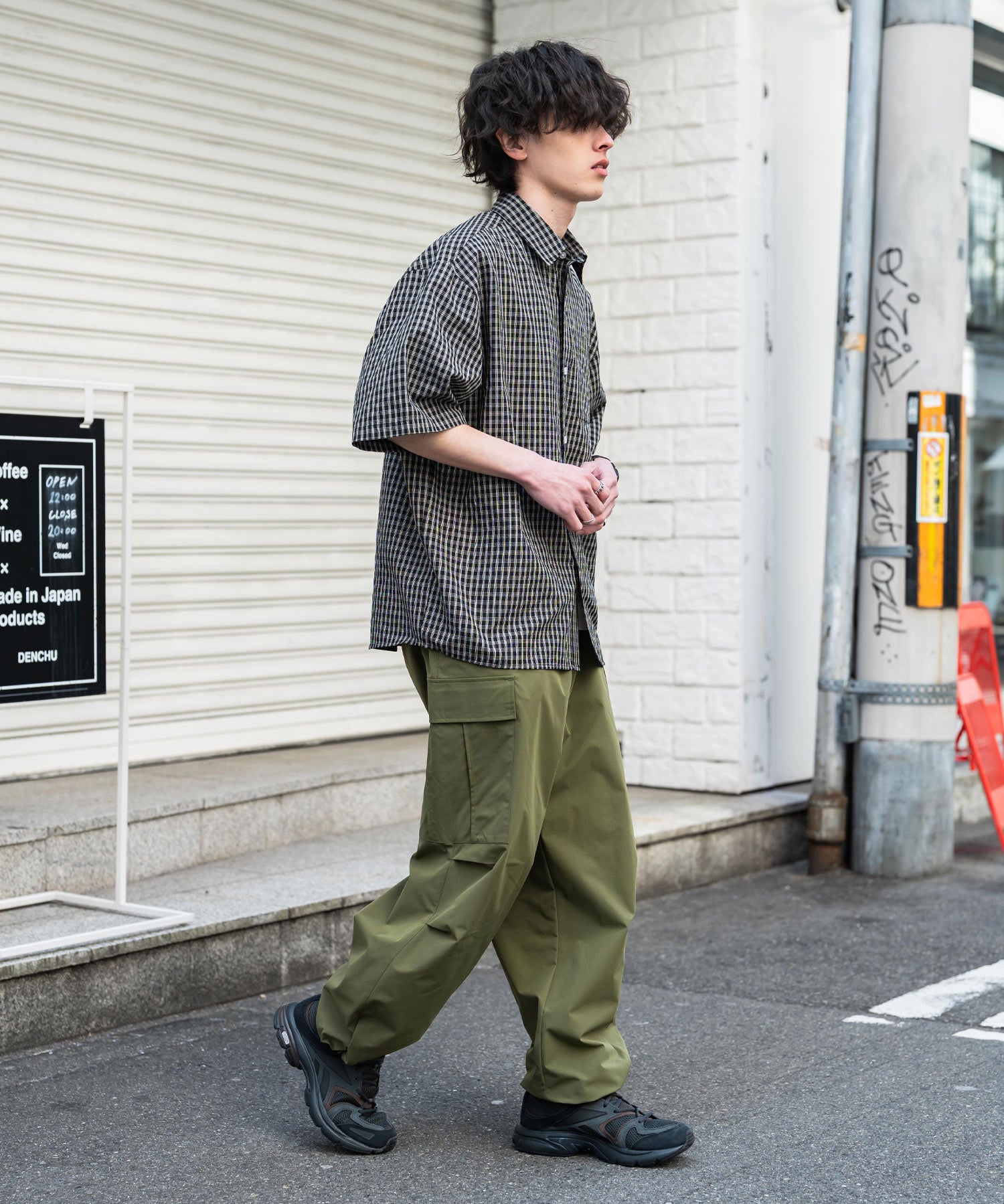 裾ドローコード ミリタリーワイドカーゴパンツ 15580
