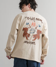 KRIFF MAYER クリフメイヤー オーバーサイズスーベニア刺繍クルーネック長袖Tシャツ(虎) /ロンT 2537203 15603