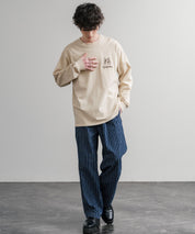 KRIFF MAYER クリフメイヤー オーバーサイズスーベニア刺繍クルーネック長袖Tシャツ(虎) /ロンT 2537203 15603