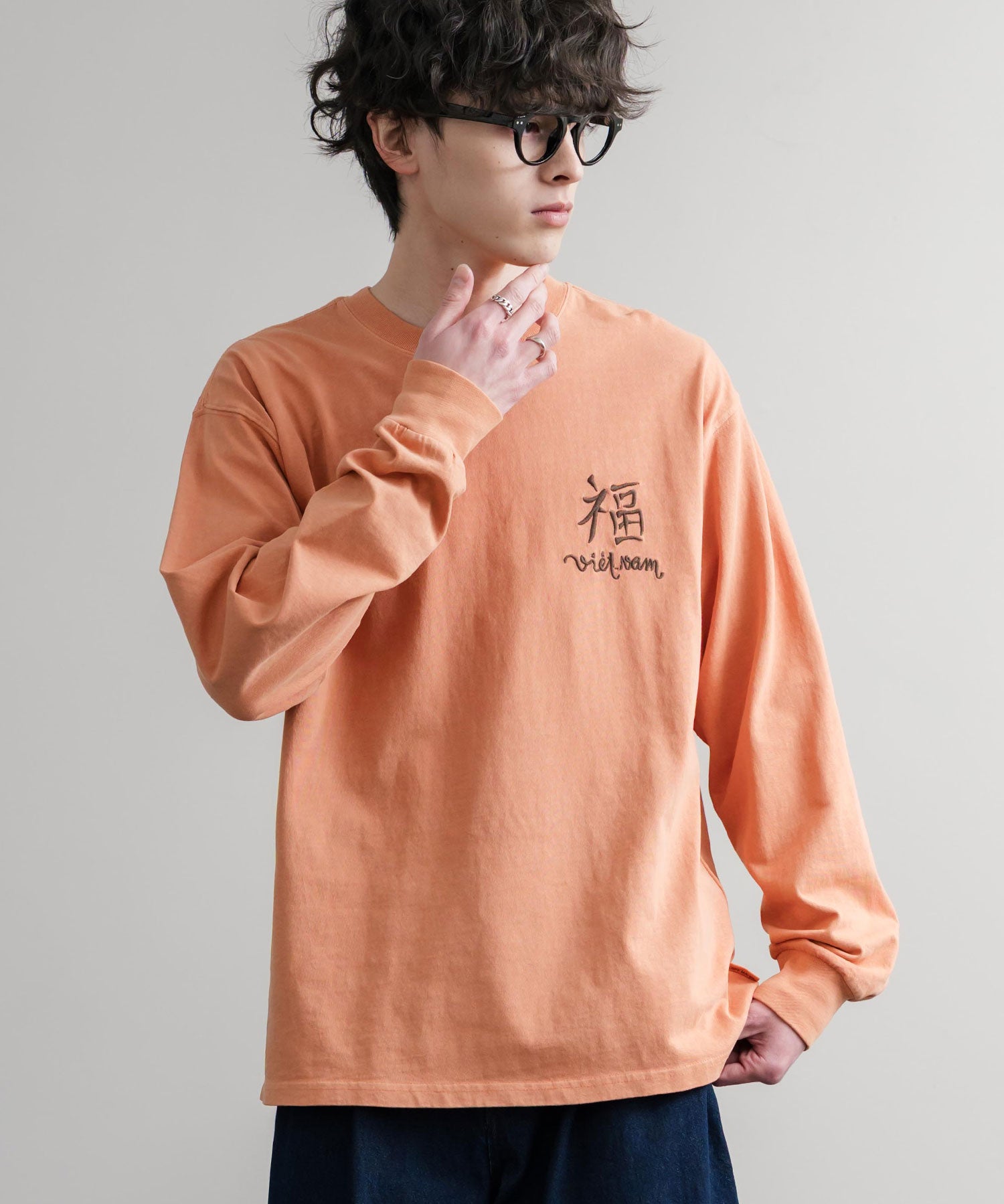 KRIFF MAYER クリフメイヤー オーバーサイズスーベニア刺繍クルーネック長袖Tシャツ(虎) /ロンT 2537203 15603