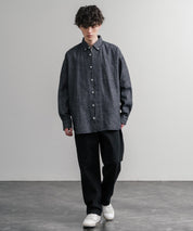 Upscape Audience アップスケープオーディエンス 日本製 国産 「備中備後」6オンスセルヴィッチ 白耳デニム釦ダウンボクシーAライン長袖シャツ AUD6703 15608