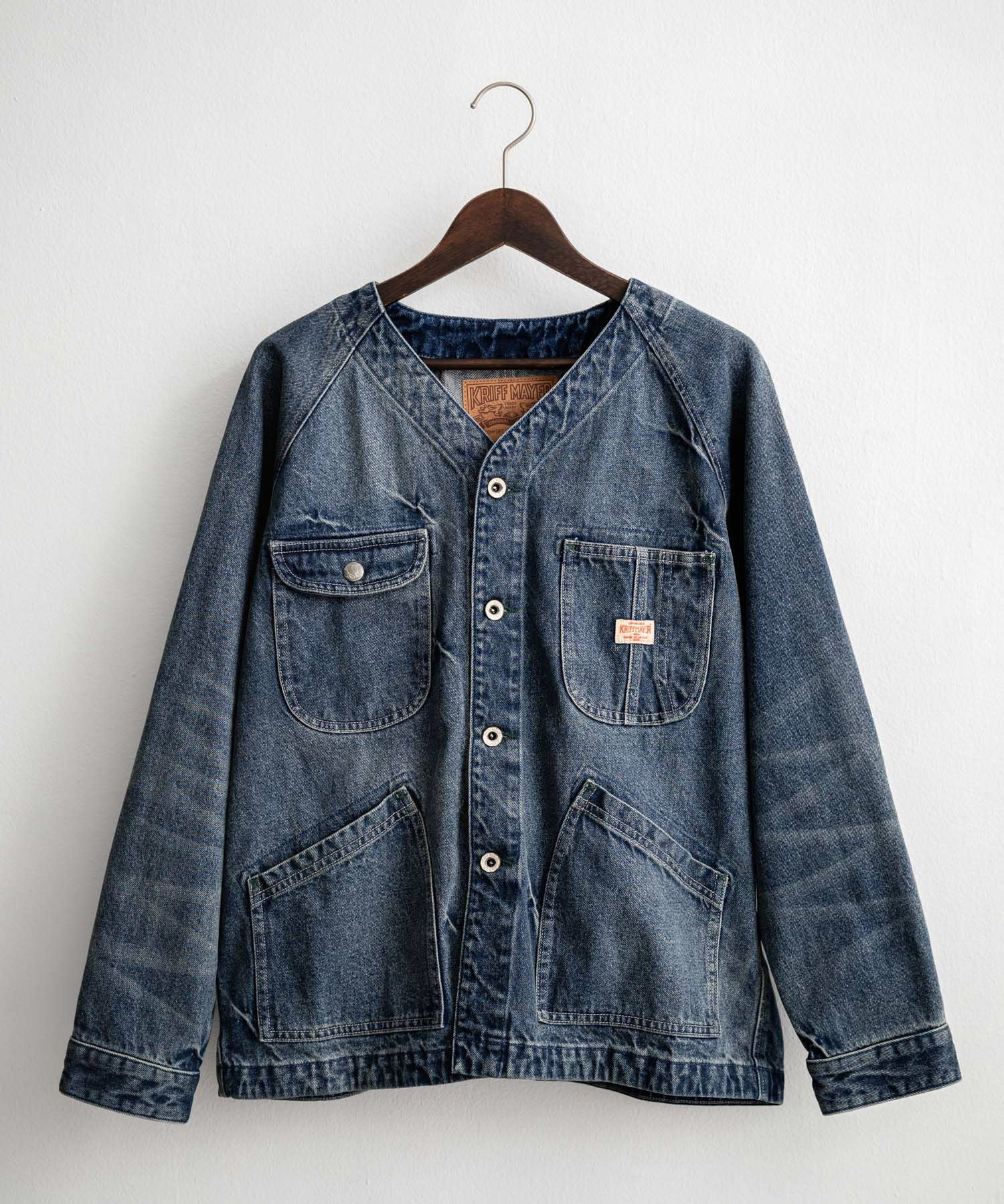 KRIFF MAYER ノーカラーデニムカバーオールワークジャケット 2534002 15611